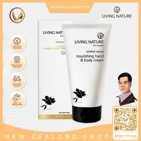 Kem dưỡng da tay & cơ thể Living Nature Nourishing Hand & Body Cream 150ml