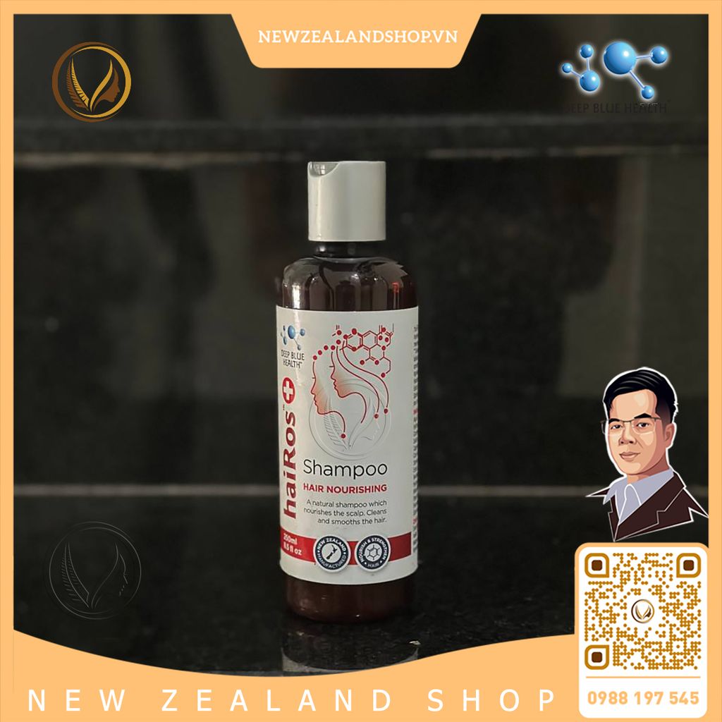 Dầu gội dưỡng tóc, ngăn rụng tóc, sạch gàu Deep Blue Health Hairos+ Shampoo 250ml