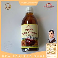 Giấm táo với mật ong manuka Nelson Honey Apple Cider Vinegar With Manuka Honey 500ml