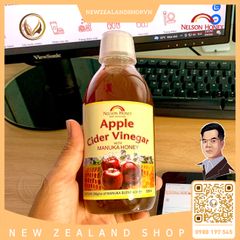 Giấm táo với mật ong manuka Nelson Honey Apple Cider Vinegar With Manuka Honey 500ml