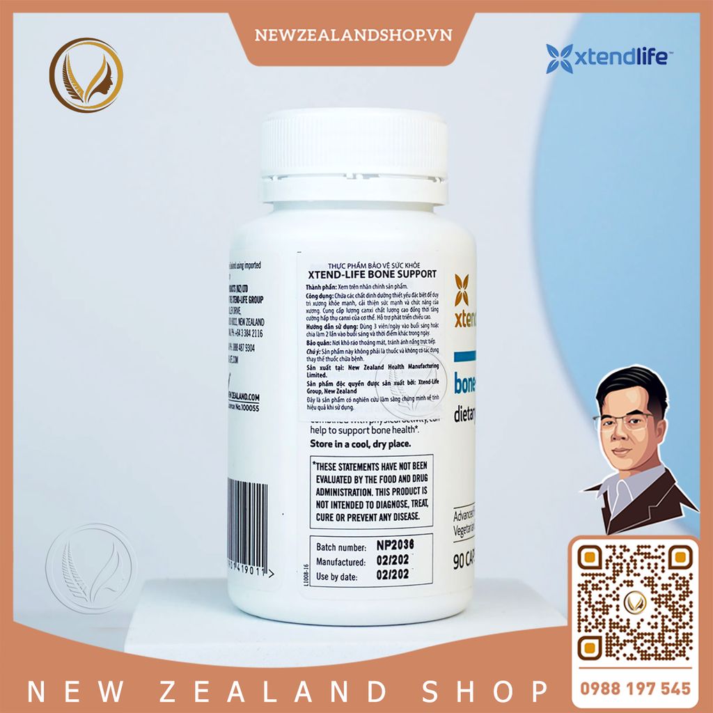 Viên uống bổ khớp, tăng mật độ xương ngừa loãng xương Xtend Life Bone Support 90 viên