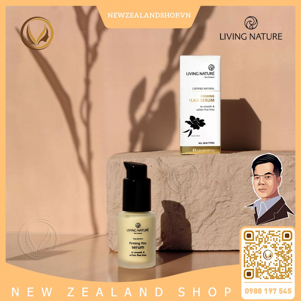 Serum săn chắc da, mờ nếp nhăn Living Nature Firming Flax Serum 13ml