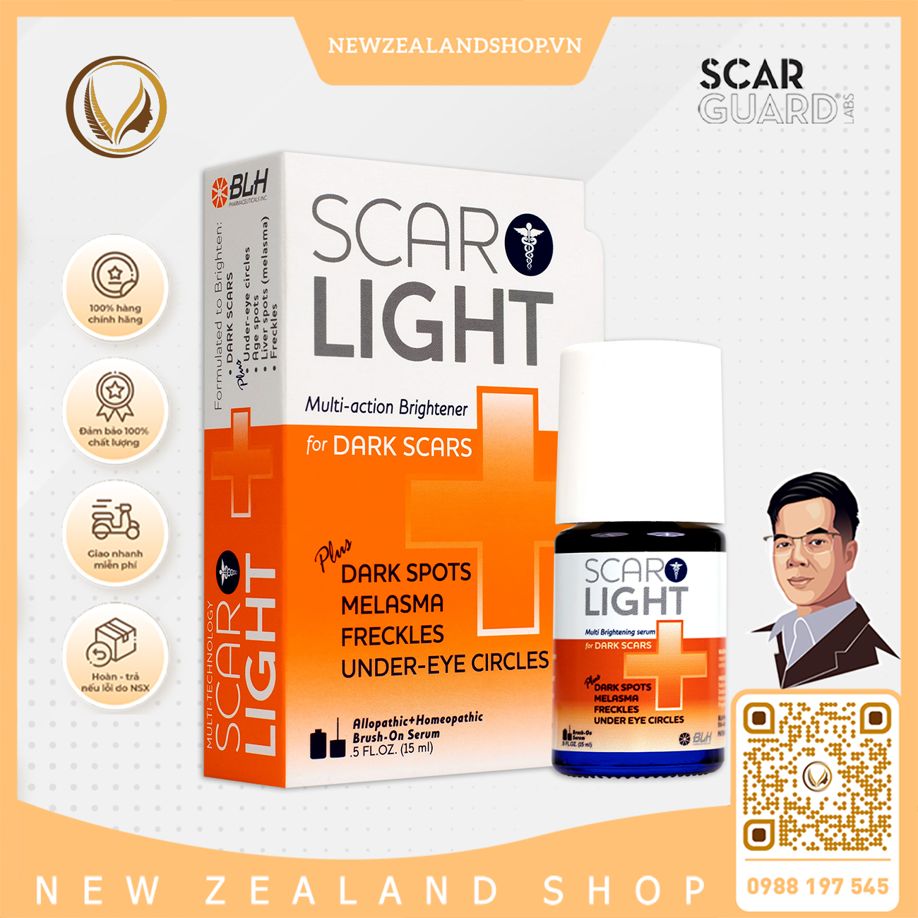 Serum đặc trị nám, đốm thâm tàn nhang Scarguard Lightening Serum 15ml