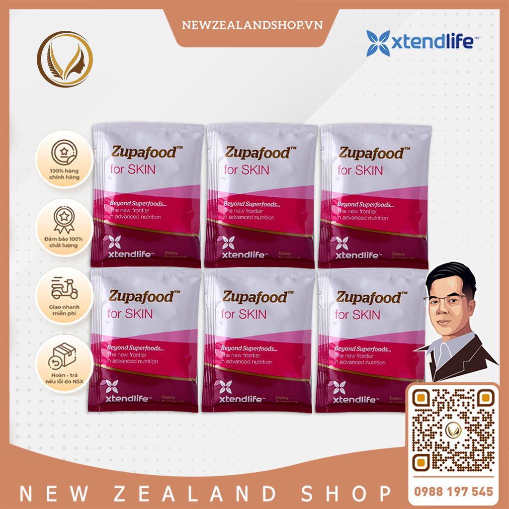 Siêu thực phẩm đẹp da, bổ sung collagen Xtend Life Zupafood For SKIN 30 gói