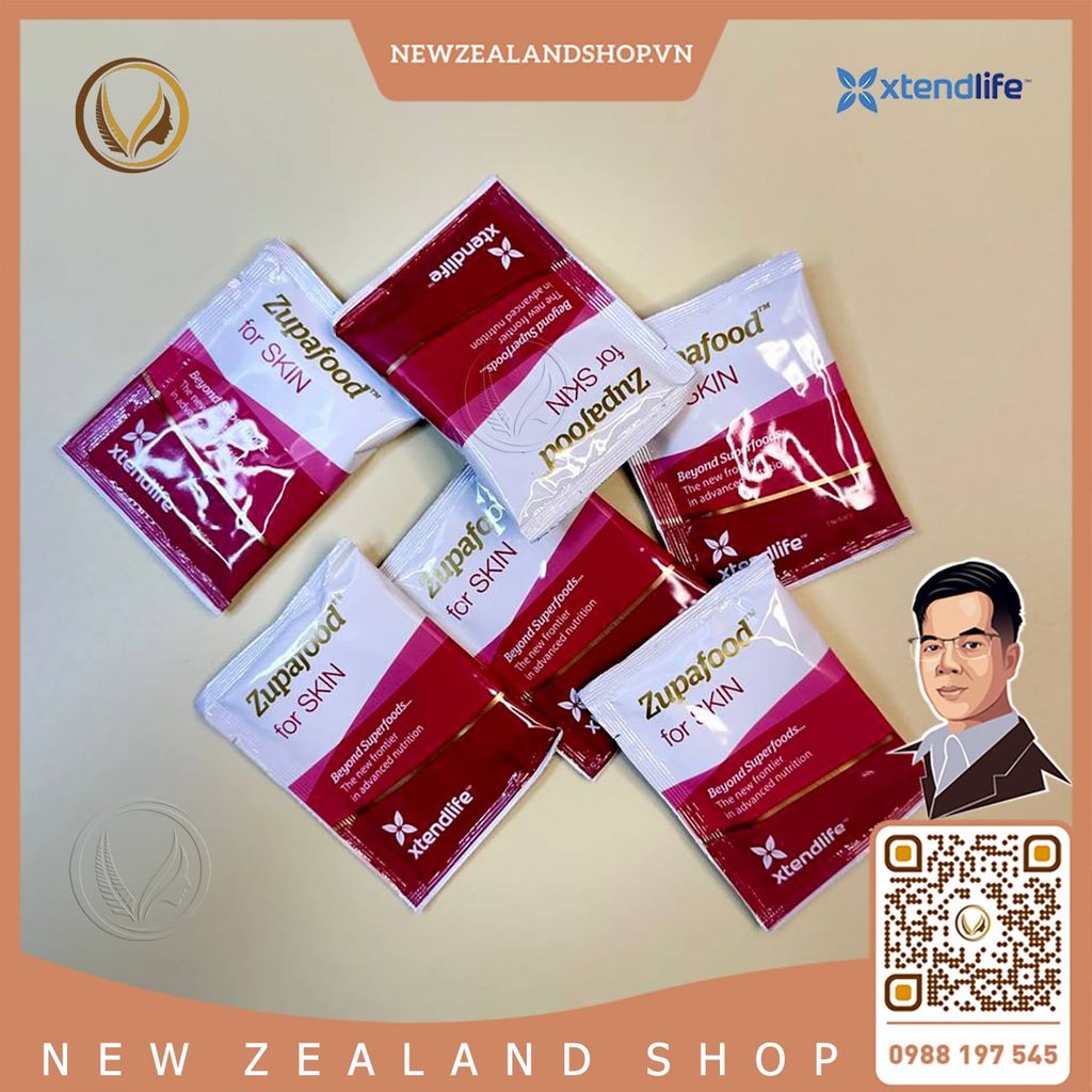 Siêu thực phẩm đẹp da, bổ sung collagen Xtend Life Zupafood For SKIN 30 gói