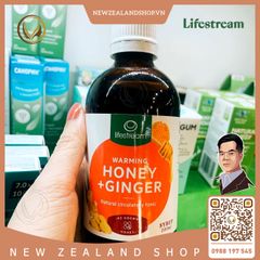 Siro gừng mật ong điều trị viêm họng, hỗ trợ tiêu hóa Lifestream Honey & Ginger 200ml