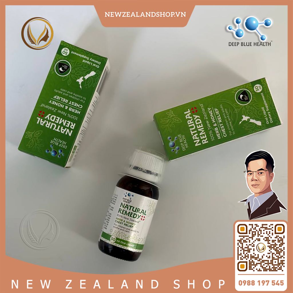 Siro giảm ho, tiêu đờm đau rát họng Deep Blue Health Natural Remedy 50ml
