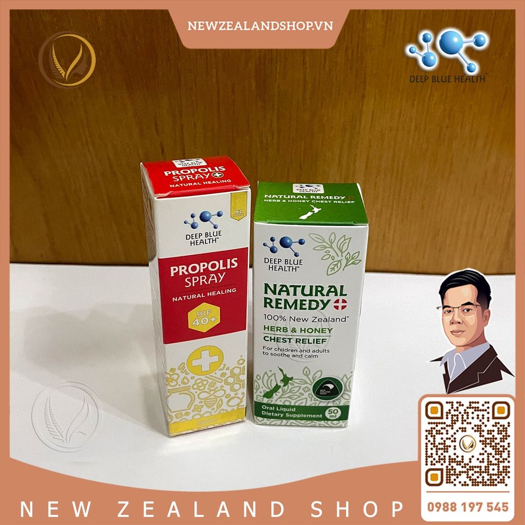 Siro giảm ho, tiêu đờm đau rát họng Deep Blue Health Natural Remedy 50ml