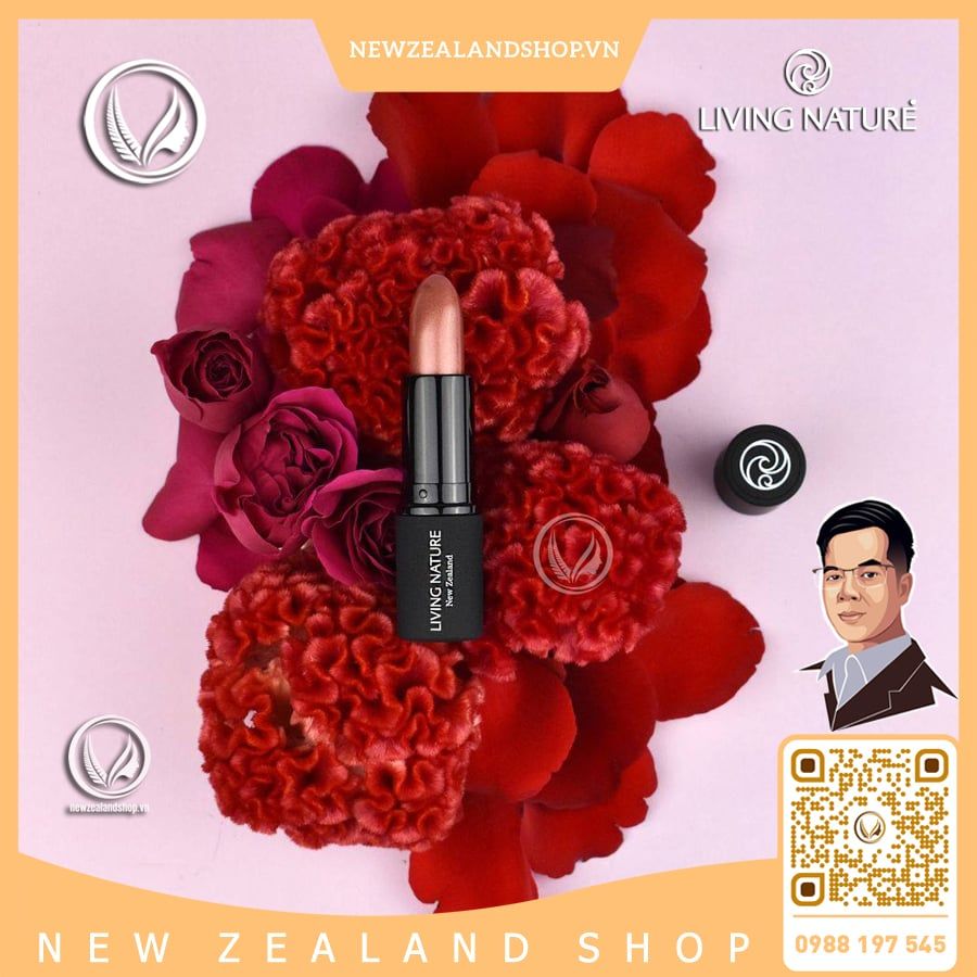 Son dưỡng môi màu hồng ánh đỏ Living Nature Tinted Lip Hydrator Lush 14 (3.9g)