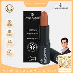 Son môi màu đỏ cam 100% tự nhiên Living Nature Lipstick Electric Coral 15 (3.9g)