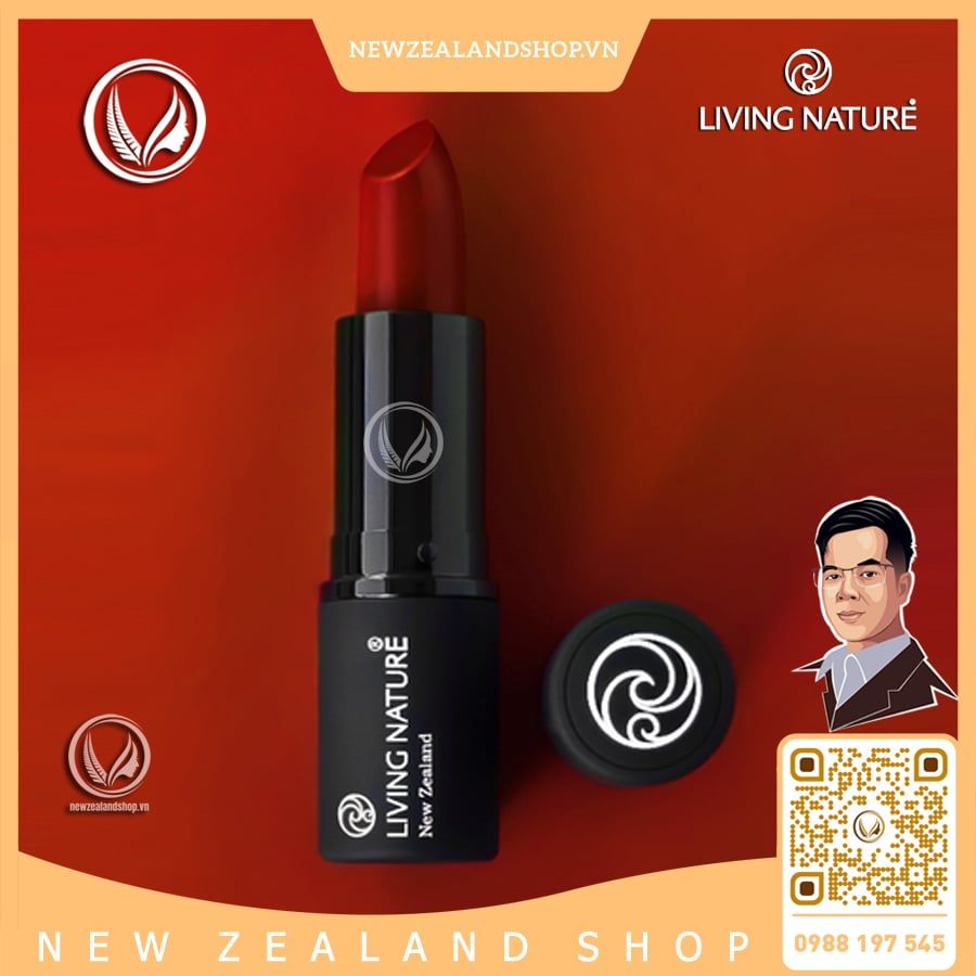 Son môi đỏ cam 100% tự nhiên Living Nature Lipstick Wild Fire 11 (3.9g)