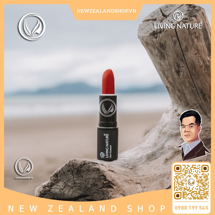Son môi đỏ cam 100% tự nhiên Living Nature Lipstick Wild Fire 11 (3.9g)