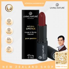 Son môi màu đỏ cam 100% tự nhiên Living Nature Lipstick Electric Coral 15 (3.9g)