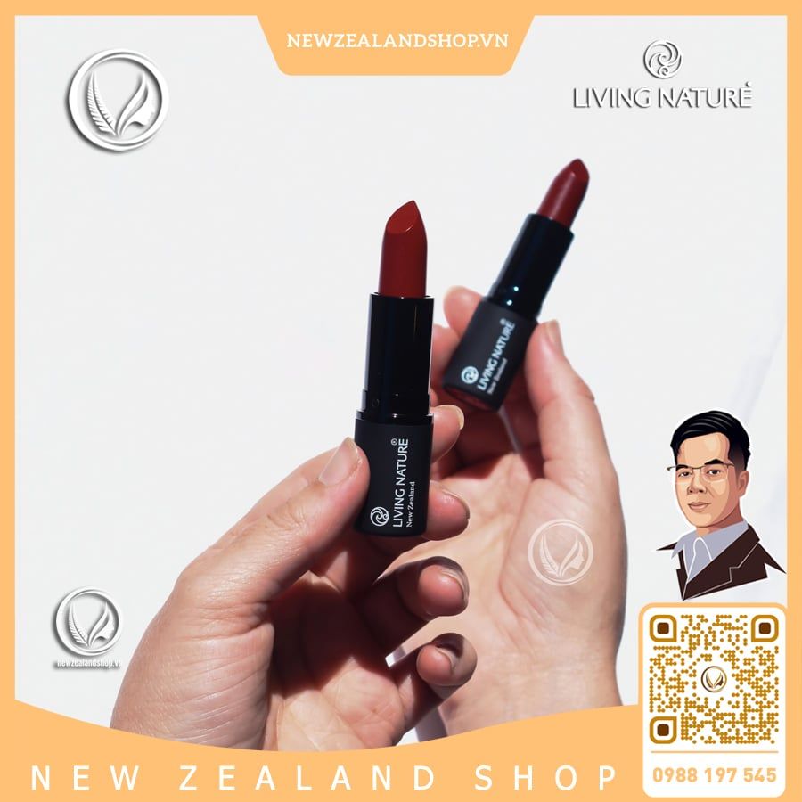 Son môi đỏ rượu 100% tự nhiên Living Nature Lipstick Pure Passion 12 (3.9g)