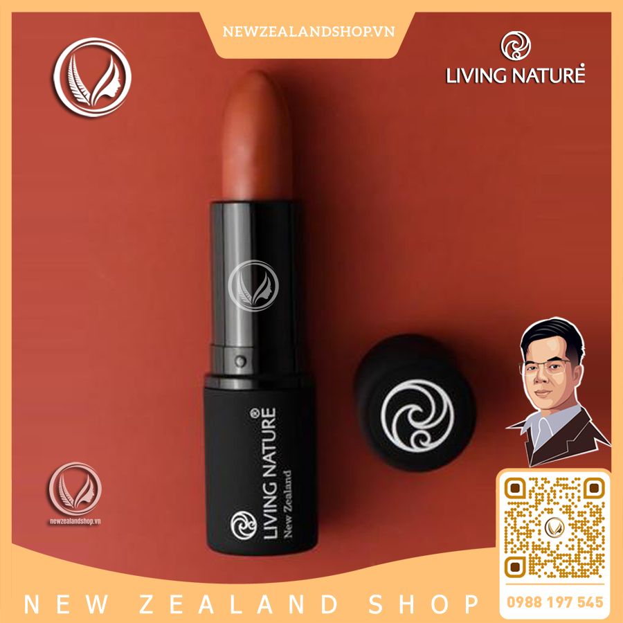 Son môi màu hồng cá hồi 100% tự nhiên Living Nature Lipstick Coral Sea 04 (4.0g)