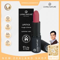 Son môi màu đỏ cam 100% tự nhiên Living Nature Lipstick Electric Coral 15 (3.9g)