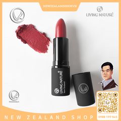 Son môi màu hồng mận 100% tự nhiên Living Nature Lipstick Summer Rain 07 (4.0g)