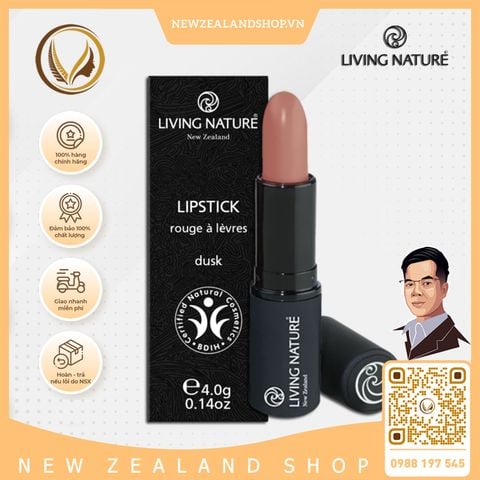 Son môi màu hồng nâu đất 100% tự nhiên Living Nature Lipstick Dusk 08 (4.0g)
