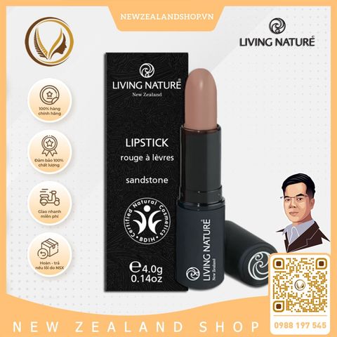 Son môi màu hồng nâu 100% tự nhiên Living Nature Lipstick Sandstone 03 (4.0g)
