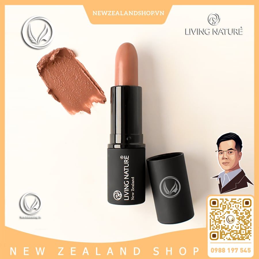 Son môi màu hồng nâu 100% tự nhiên Living Nature Lipstick Sandstone 03 (4.0g)