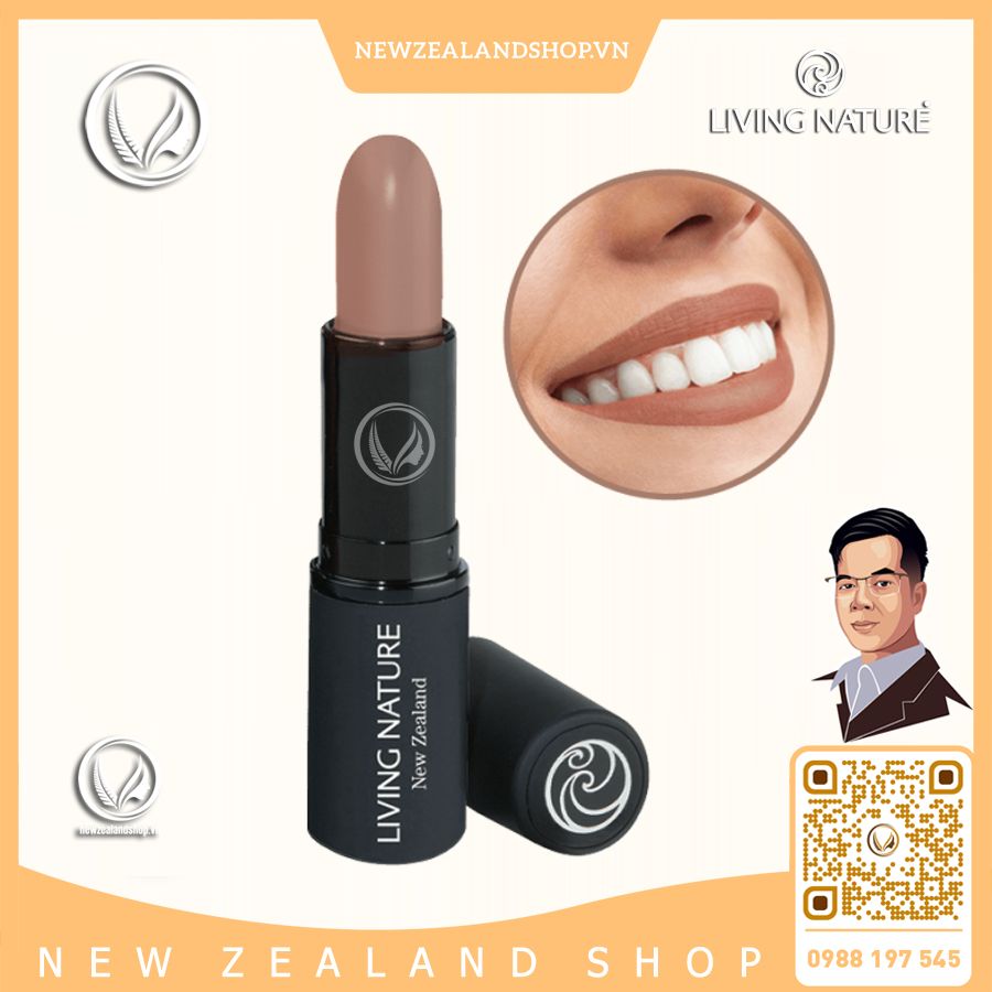 Son môi màu hồng nâu 100% tự nhiên Living Nature Lipstick Sandstone 03 (4.0g)