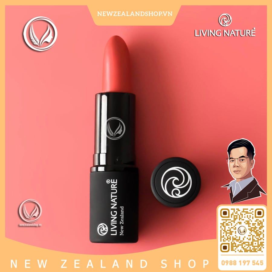 Son môi hồng 100% tự nhiên Living Nature Lipstick Bloom 10 (4.0g)