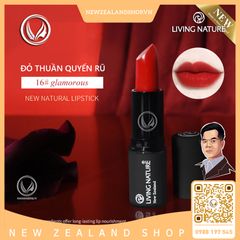 Son môi màu đỏ thuần 100% tự nhiên Living Nature Lipstick Glamorous 16 (3.9g)