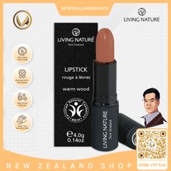 Son môi màu đỏ cam 100% tự nhiên Living Nature Lipstick Electric Coral 15 (3.9g)