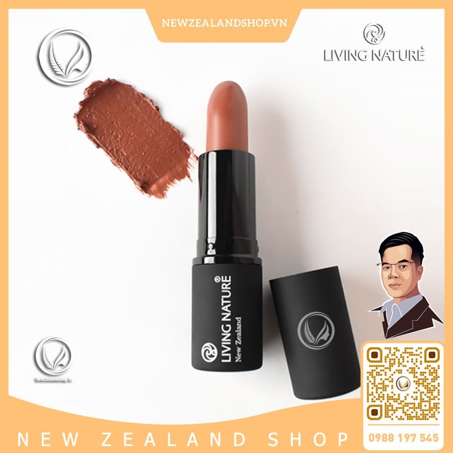 Son môi màu nâu đất 100% tự nhiên Living Nature Lipstick Warm Wood 06 (4.0g)
