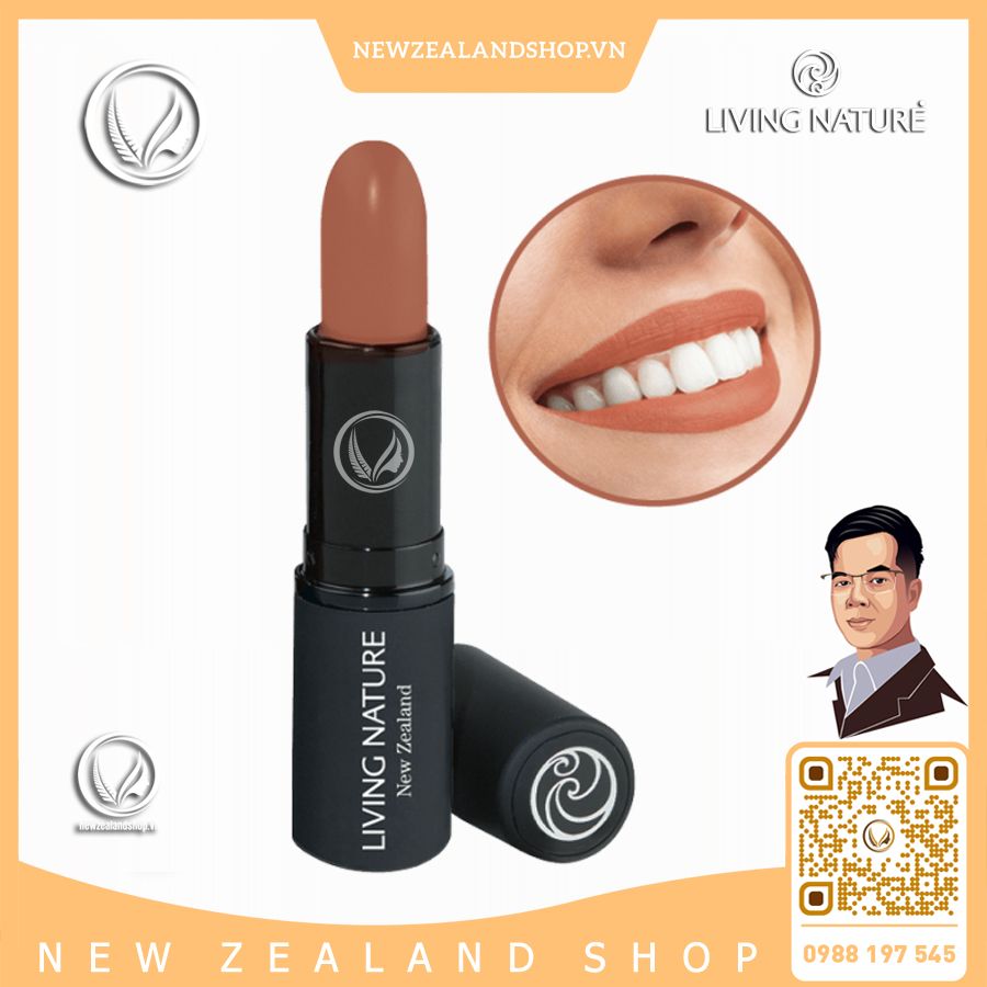 Son môi màu nâu đất 100% tự nhiên Living Nature Lipstick Warm Wood 06 (4.0g)