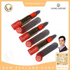 Son môi màu đỏ cam 100% tự nhiên Living Nature Lipstick Electric Coral 15 (3.9g)