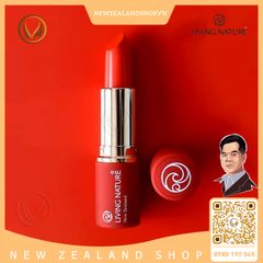 Son môi màu đỏ cam 100% tự nhiên Living Nature Lipstick Electric Coral 15 (3.9g)