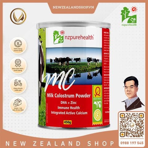 Bột sữa non 100% nguyên chất New Zealand Nz Pure Health Milk Colostrum Powder 450g