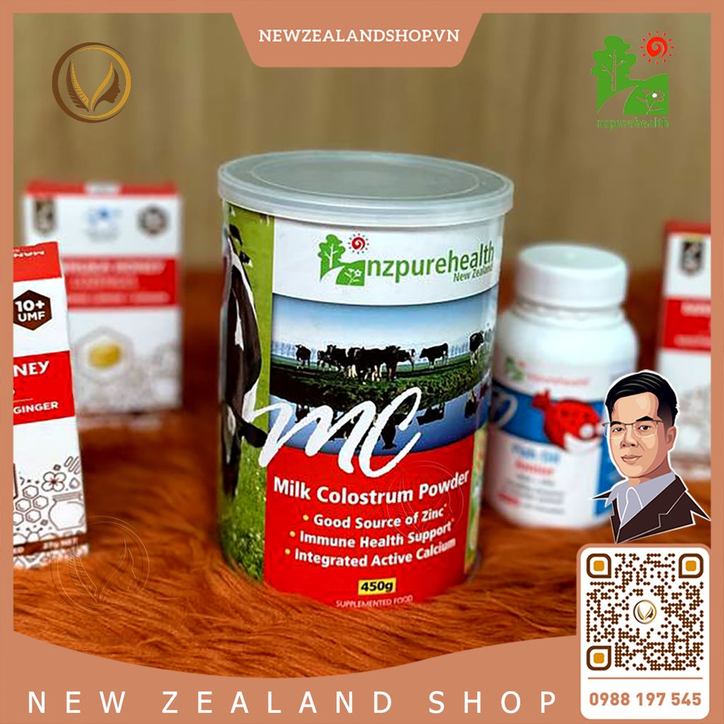 Bột sữa non 100% nguyên chất New Zealand Nz Pure Health Milk Colostrum Powder 450g
