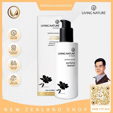 Sữa rửa mặt cho da dầu, da hỗn hợp Living Nature Purifying Cleanser 120ml