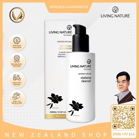 Sữa rửa mặt cho da thường, da khô Living Nature Vitalising Cleanser 120ml