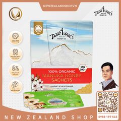 Tép mật ong hữu cơ MG300+ TranzAlpine 100% Organic Manuka Honey Sachets 25 tép