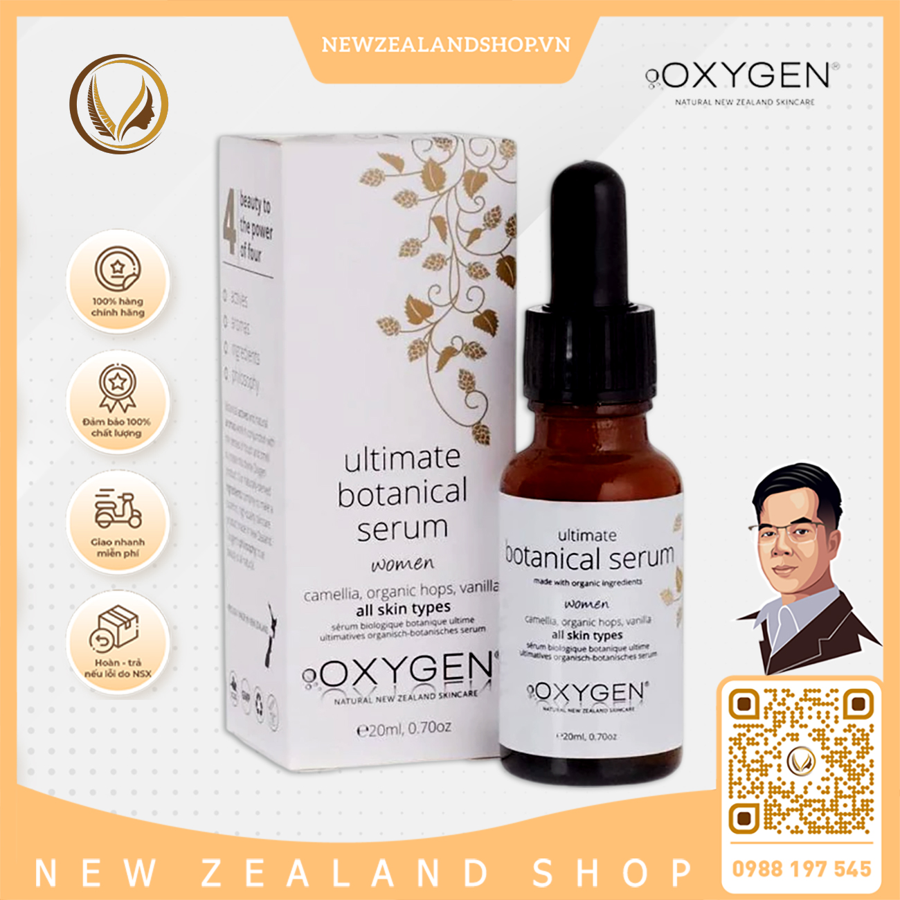 Serum tinh chất dưỡng da OXYGEN Ultimate Botanical Serum 20ml