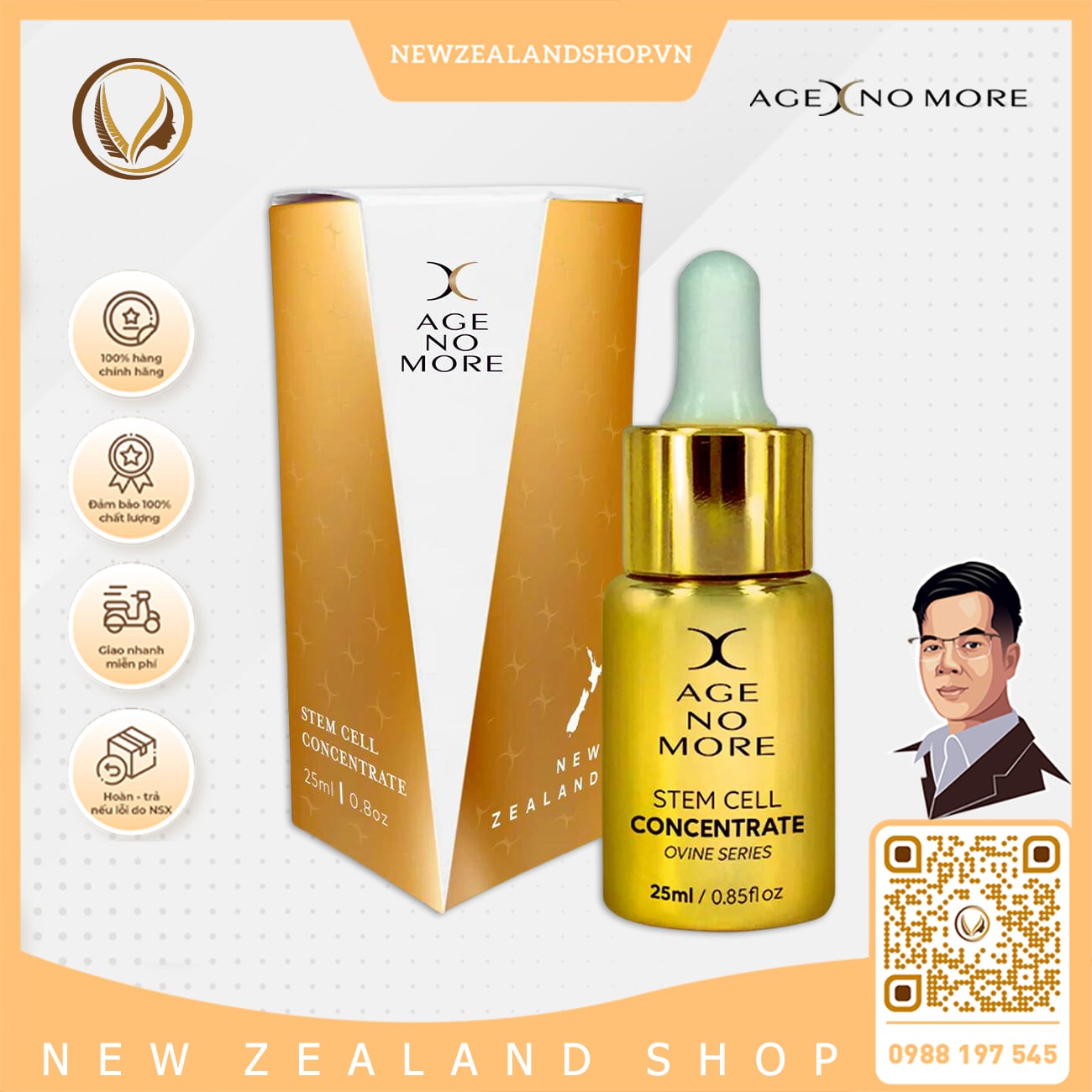 Tinh chất tế bào gốc nhau thai cừu Age No More Stem Cell Concentrate 25ml