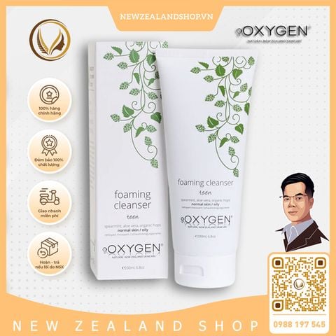Sữa rửa mặt tạo bọt cho da thường, da dầu OXYGEN Foaming Cleanser (200ml)