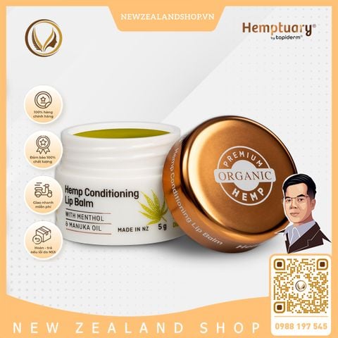 Son dưỡng môi giảm chàm, nứt nẻ khô môi Hemptuary Hemp Conditioning Lip Balm 5g