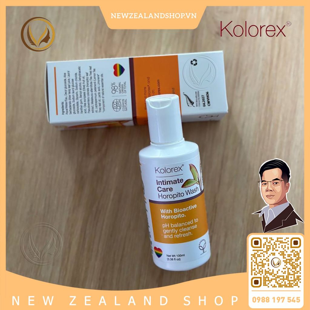 Dung dịch vệ sinh phụ nữ, nước rửa phụ khoa Kolorex Intimate Care Horopito Wash 100ml