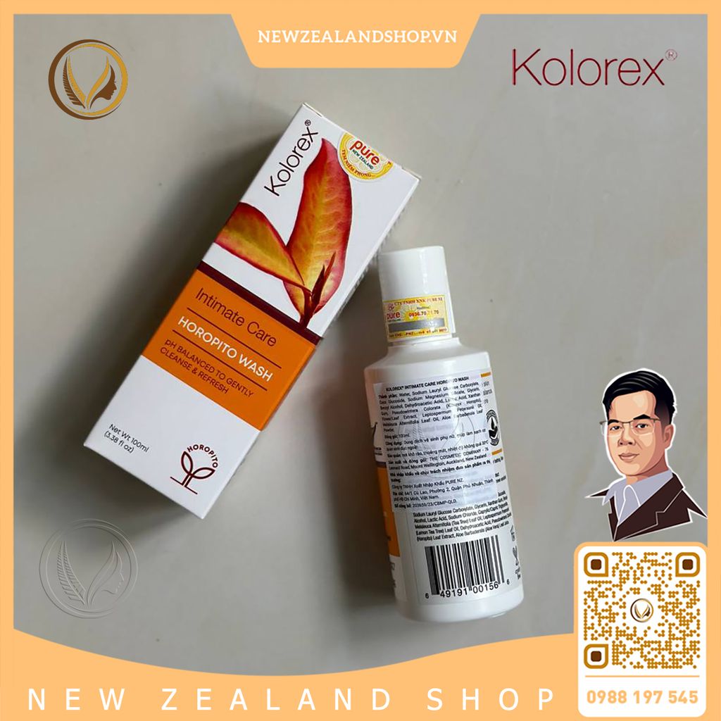 Dung dịch vệ sinh phụ nữ, nước rửa phụ khoa Kolorex Intimate Care Horopito Wash 100ml
