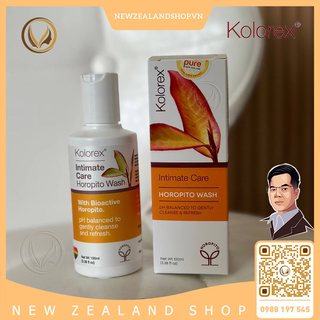 Dung dịch vệ sinh phụ nữ, nước rửa phụ khoa Kolorex Intimate Care Horopito Wash 100ml