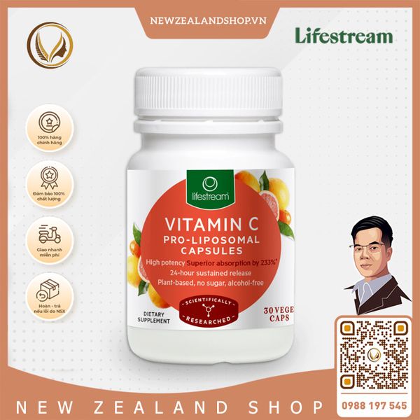 Viên uống bổ sung vitamin C Lifestream Vitamin C Pro Liposomal Capsules 30 viên