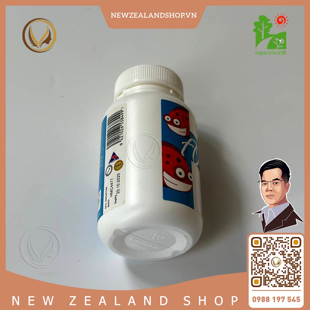 Viên uống dầu cá omega 3 cho trẻ em NZ Pure Health Fish Oil Junior 60 viên