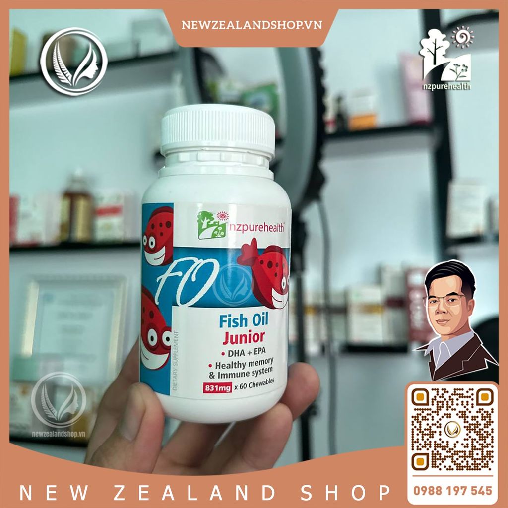 Viên uống dầu cá omega 3 cho trẻ em NZ Pure Health Fish Oil Junior 60 viên