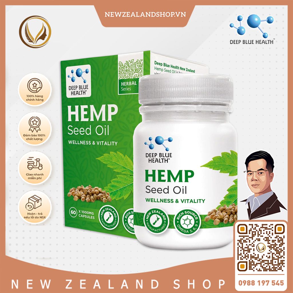 Viên uống tinh dầu hạt gai dầu Deep Blue Health Hemp Seed Oil 60 Viên