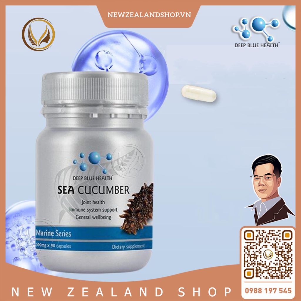 Viên uống 100% hải sâm ngừa ung thư, tốt sức khỏe Deep Blue Health Sea Cucumber 90 viên