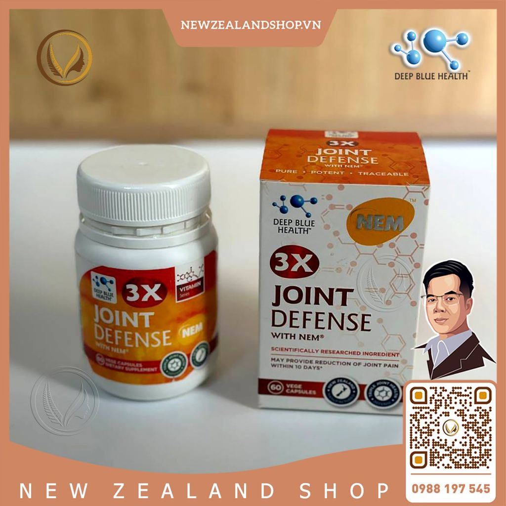 Viên uống bổ khớp, trị nhức xương khớp Deep Blue Health 3x NEM Joint Defense 60 viên
